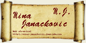 Mina Janaćković vizit kartica